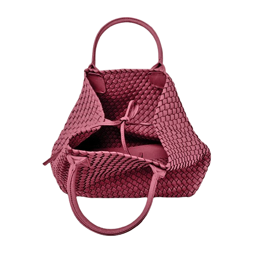 The Nicola Weave Tote Bag in burgundy