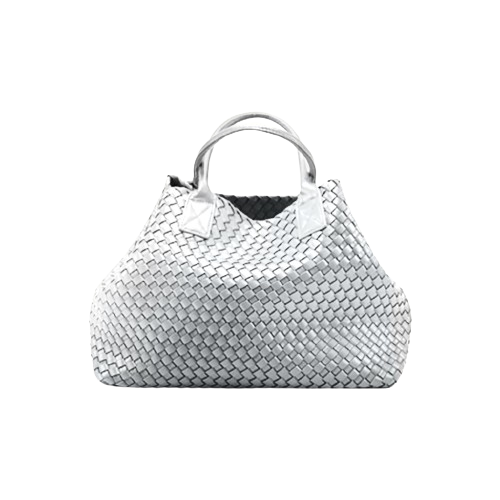 The Nicola 2.0 Weave Tote Bag in silver