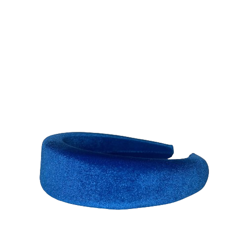 The Velvet Headband in bright blue