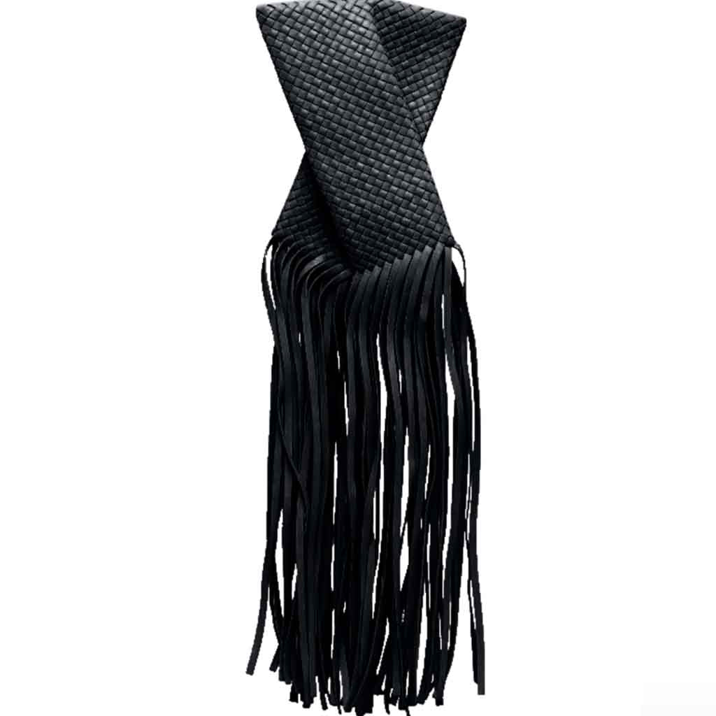 The Alaia Tassel Weave Clutch Bag in black