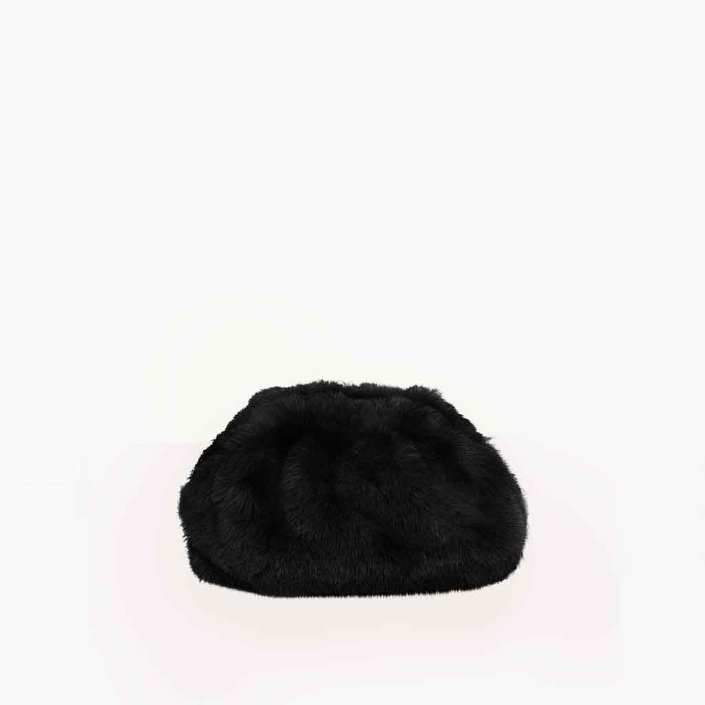 The Amelia Faux Fur Crossbody bag in black