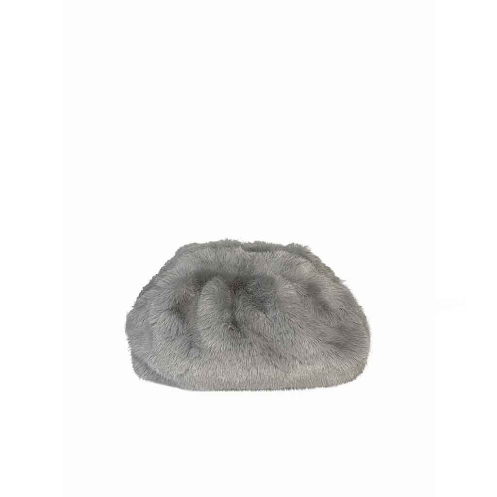 The Amelia Faux Fur Crossbody bag in grey