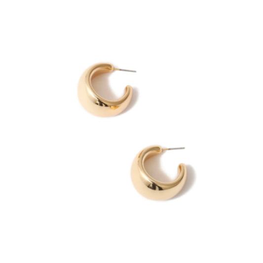 Small Tube Hoop Earrings in gold