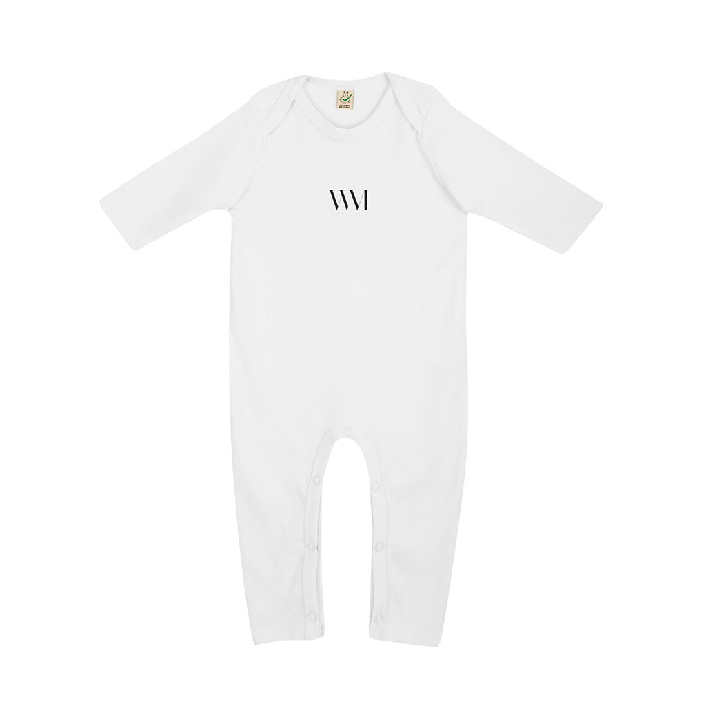Organic Cotton Baby Sleepsuit in white