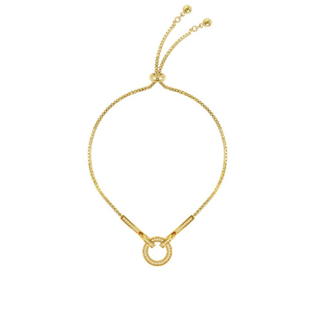 Circle Design Drawstring Bracelet in gold