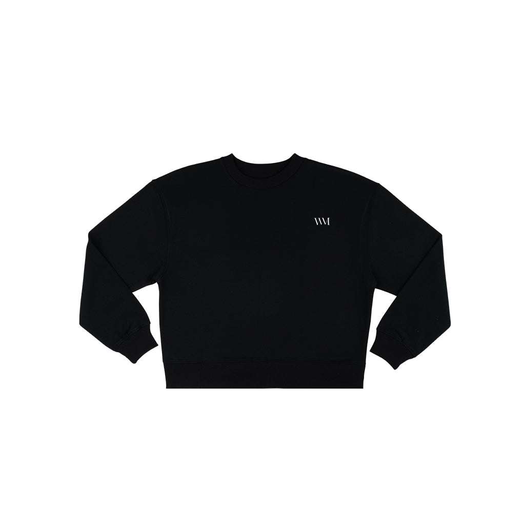 Unisex Organic Cotton Drop Shoulder Sweater in black