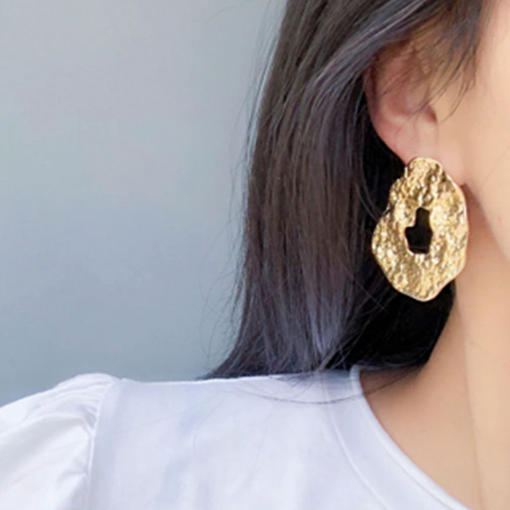 Statement Geometric Earrings in gold