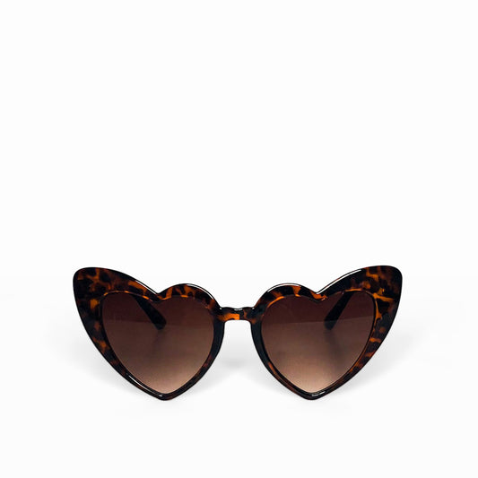Heart Shaped Sunglasses in brown tortoise shell