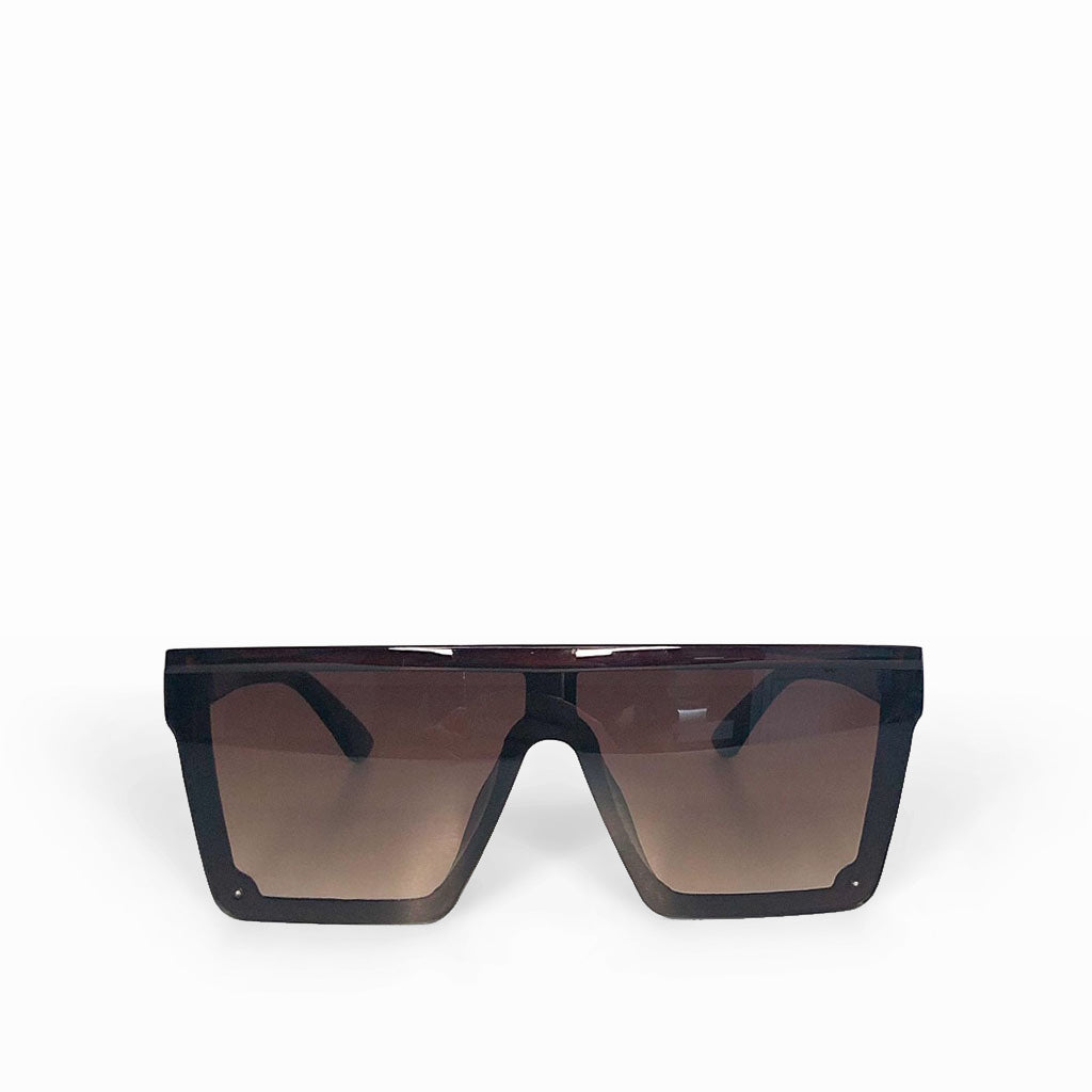 Oversized Square Flat Top Sunglasses in brown