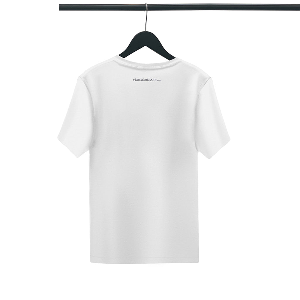 Unisex #IAmWorthAMillion Organic Cotton T-shirt in white