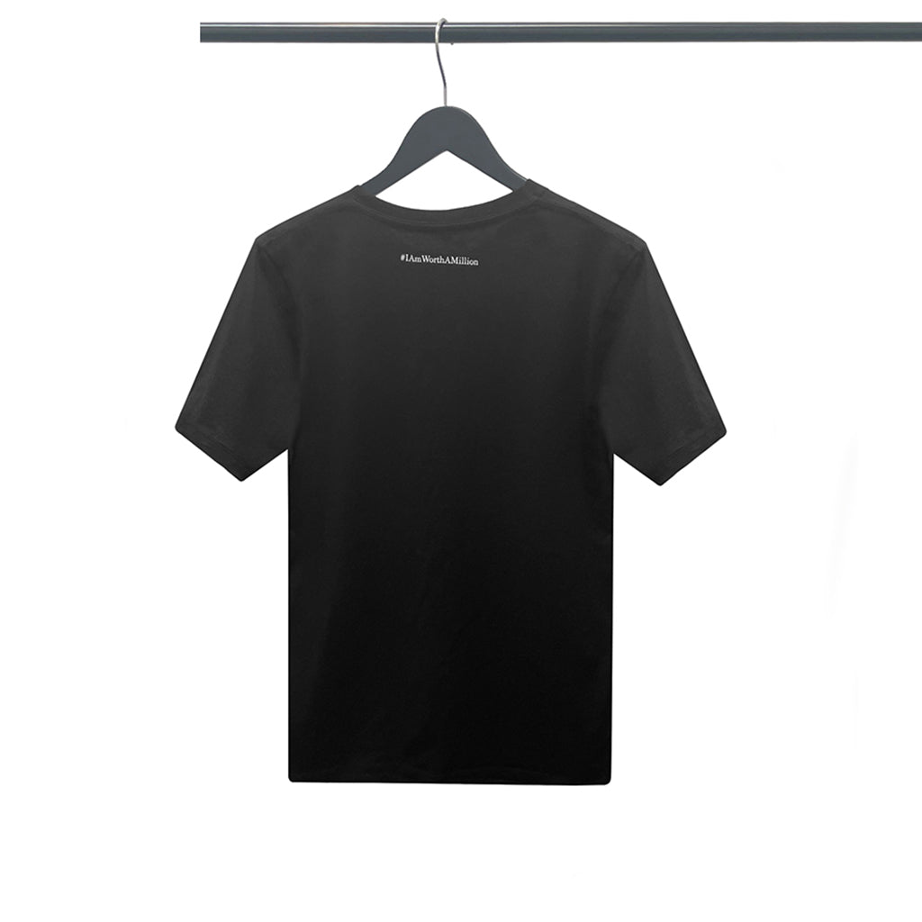Unisex #IAmWorthAMillion Organic Cotton T-shirt in black