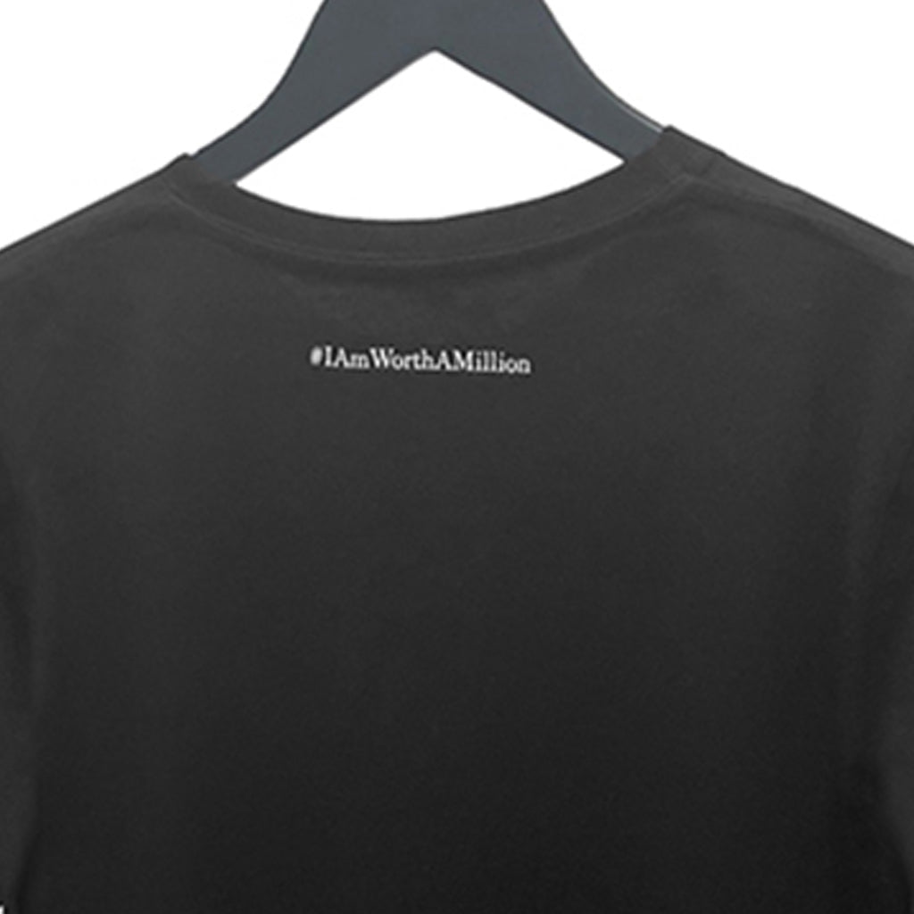 Unisex #IAmWorthAMillion Organic Cotton T-shirt in black
