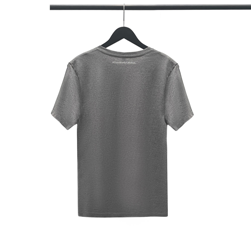 Unisex #IAmWorthAMillion Organic Cotton T-shirt in grey