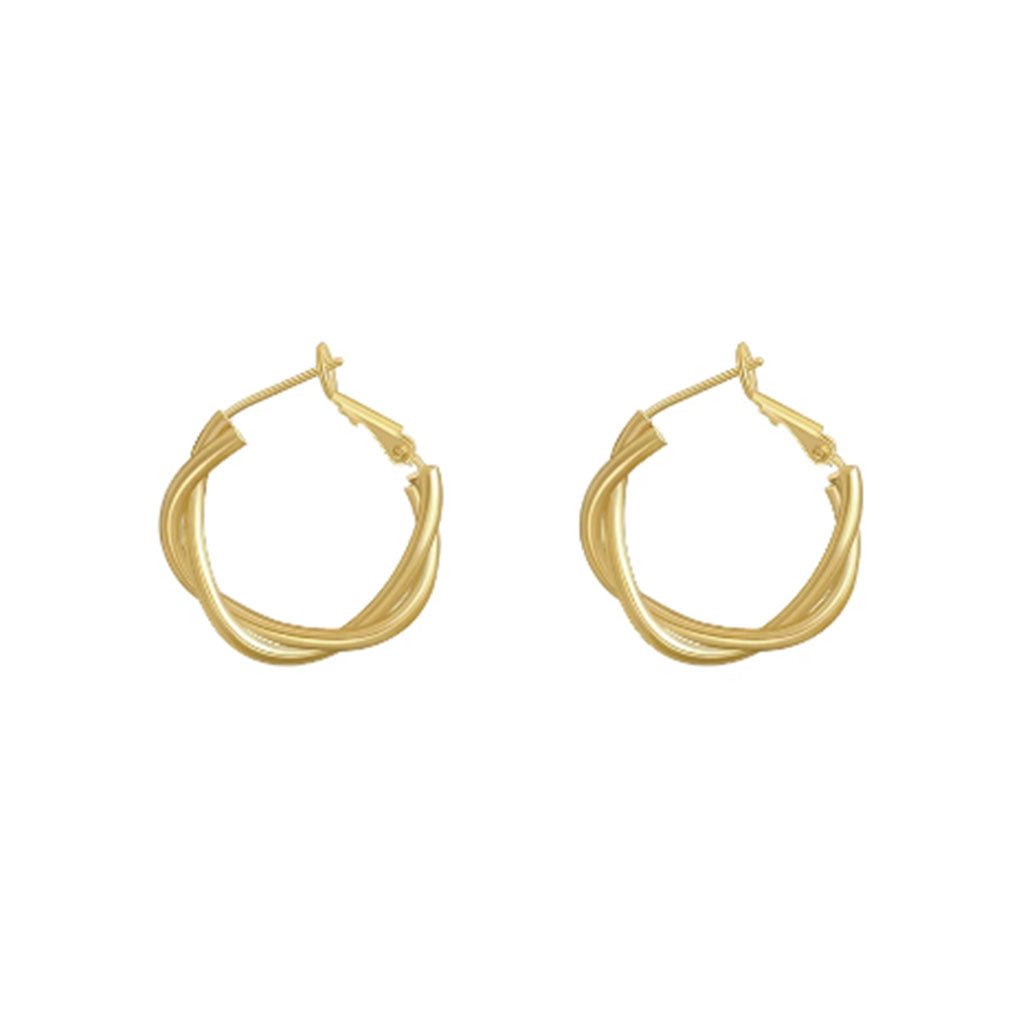 Twist Hoop Earrings in gold