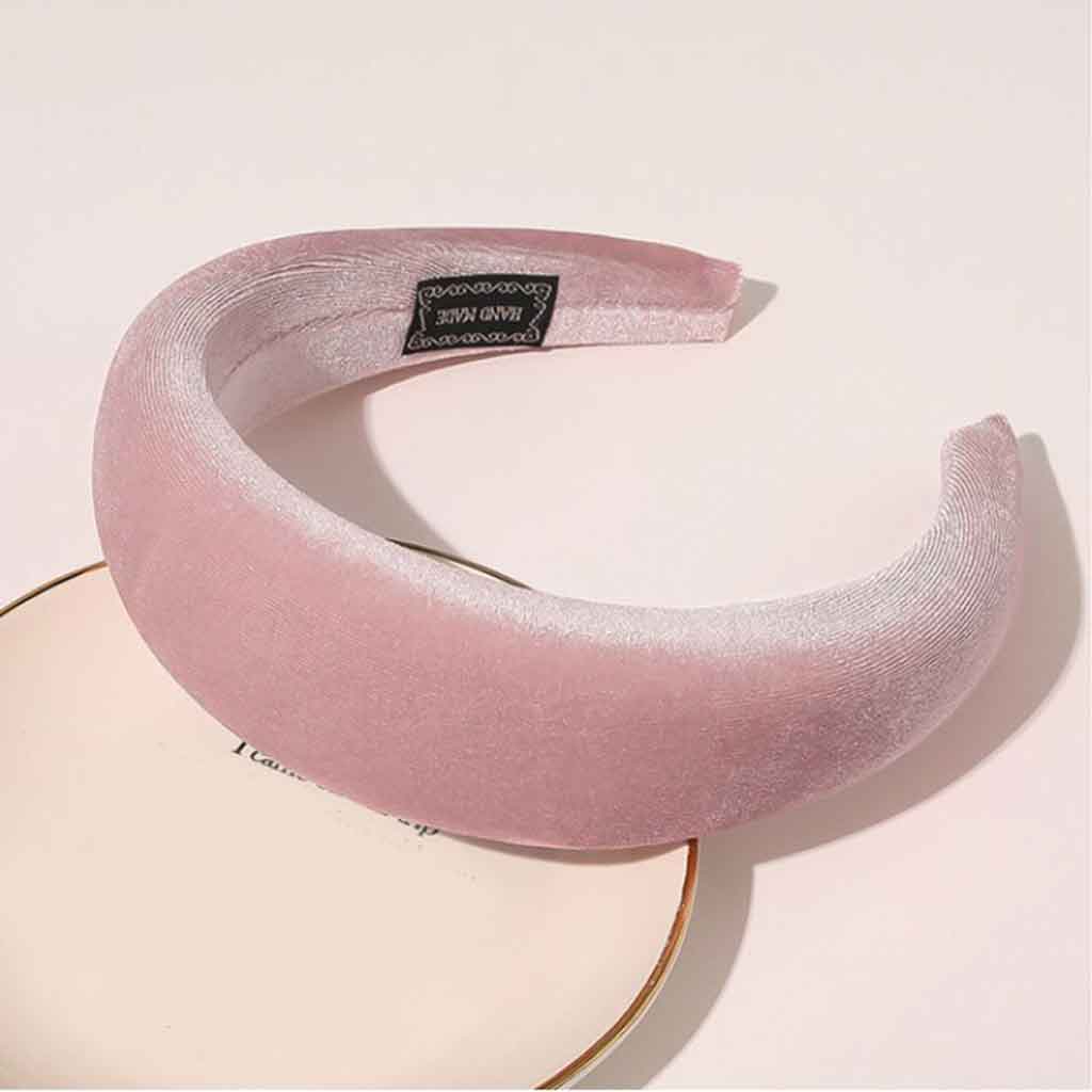 The Velvet Headband in dusty pink