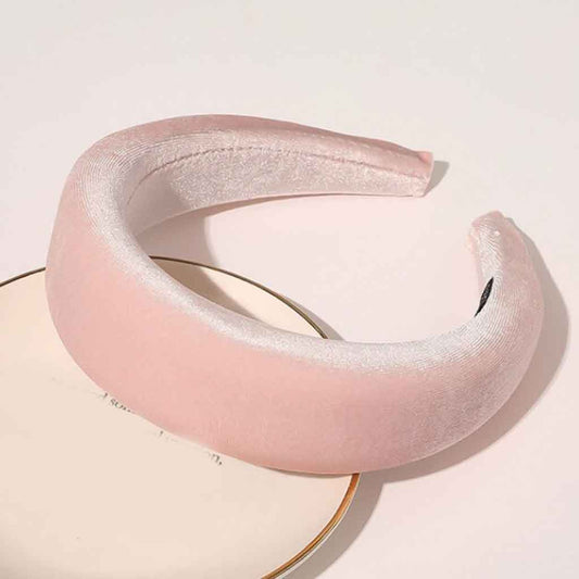 The Velvet Headband in pale pink